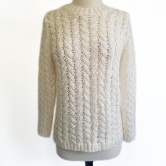 JOE FRESH NWT Ivory Cable Knit Crew Neck Sweater S - Picture 5 of 7